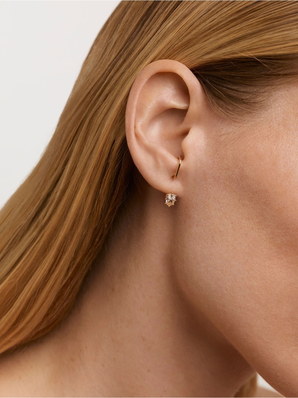PDPAOLA Lila S Shape Single Earring in 18K Gold Plated Sterling Silver Zirconia - Picture 14 of 14